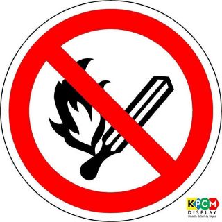 Picture of International No Open Flame, Fire, Open Ignition Source And Smoking Prohibited Symbol