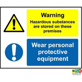 Picture of Hazardous Substances Stored On Premises Wear Personal Protective Equipment Safety Sign