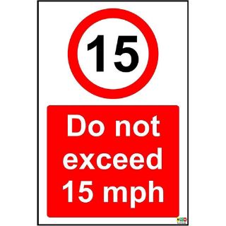 Picture of Do Not Exceed 15 Mph Safety Sign