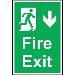 Exit Symbol & Down Arrow Safety Sign 