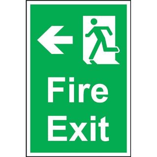 Picture of Fire Exit Symbol & Left Arrow Safety Sign