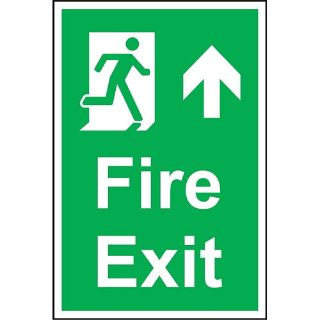 Picture of Fire Exit Symbol & Up Arrow Safety Sign 