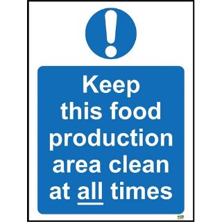 Picture of Keep This Food Production Area Clean At All Times Safety Sign 