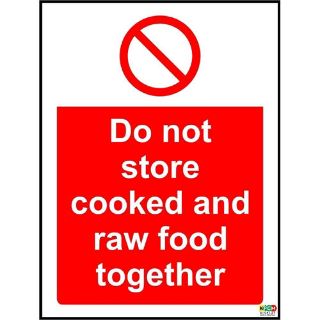 Picture of Hygiene Catering Do Not Store Cooked And Raw Food Together Safety Sign 