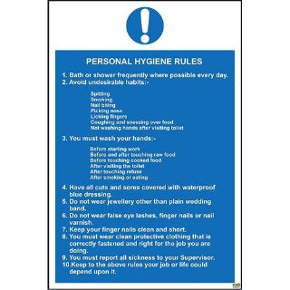 KPCM | Personal Hygiene Rules Safety Signs | Made in the UK