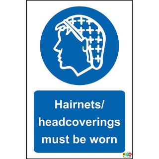 Picture of Hairnets Headcoverings Must Be Worn Safety Sign
