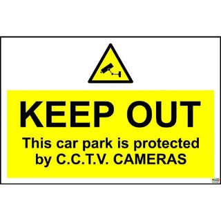 Picture of Keep Out This Car Park Is Protected By Cctv Cameras Sign