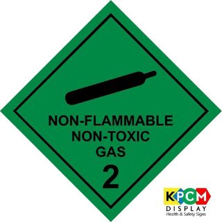 Picture of Dangerous Substance Labels Non-Flammable Non-Toxic Gas Safety Sign 