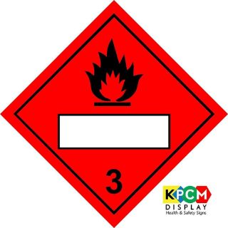 Picture of Dangerous Substance Labels Flammable 3 Blank Safety Sign