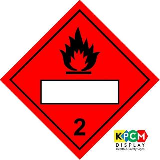 Picture of Dangerous Substance Labels Flammable 2 Blank Safety Sign 