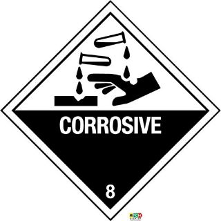 Picture of Dangerous Substance Labels Corrosive 8 Blank Safety Sign 