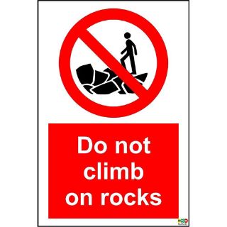 Picture of Do Not Climb On Rocks Sign