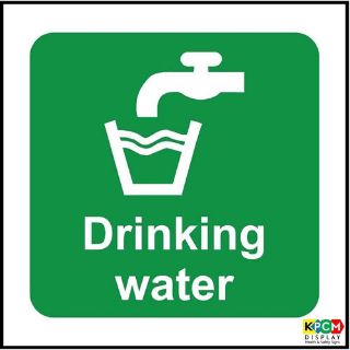 Self adhesive sticker 150mm x 50mm Drinking water safety sign 