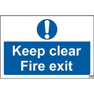 Picture of Keep Clear Fire Exit Safety Sign