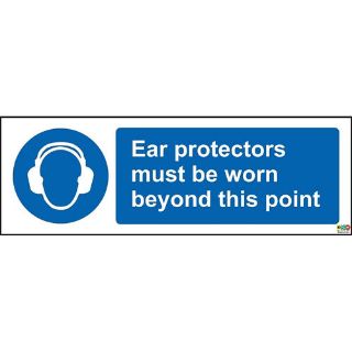 Picture of Ear Protectors Must Be Worn Beyond This Point Safety Sign