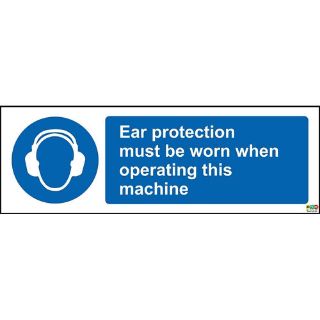 Picture of Ear Protection Must Be Worn When Operating This Machine Safety Sign
