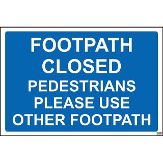 Picture of Footpath Closed Pedestrains Please Use Other Side Sign