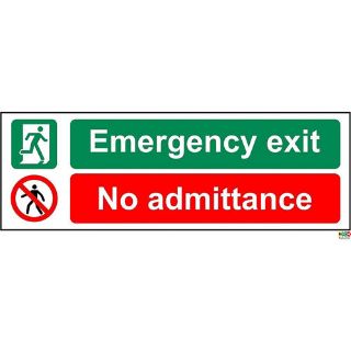 Picture of Emergency Exit No Admittance Sign 