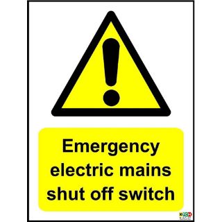 Picture of Emergency Electric Mains Shut Off Switch Sign