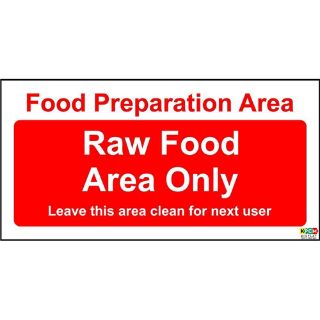 Picture of Food Prep Raw Food Area Only Sign