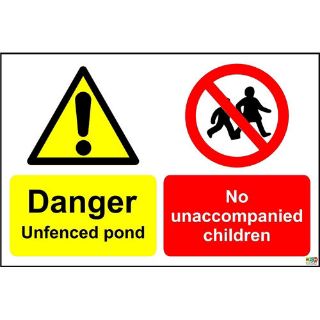 Picture of Danger Unfenced Pond No Unaccompanied Children Sign