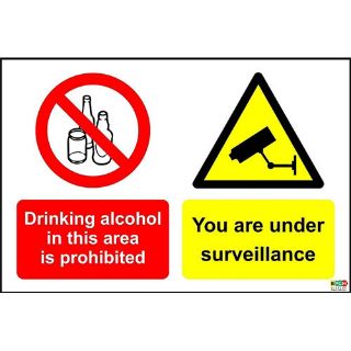 Picture of Drinking Alcohol In This Area Is Prohibited You Are Under Surveillance Sign