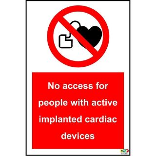 Picture of No Access For People With Active Implanted Cardiac Devices Sign 