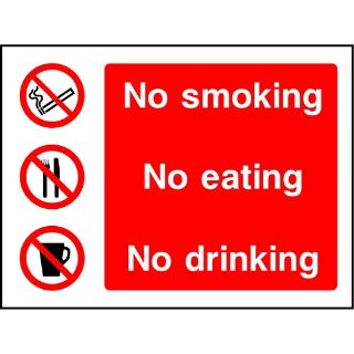 Picture of "No Smoking No Eating No Drinking" Sign 