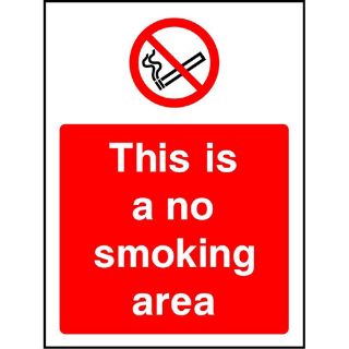 Picture of "This Is A No Smoking Area" Sign 