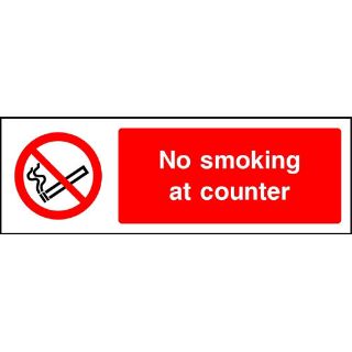 Picture of "No Smoking At The Counter" Sign 