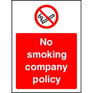 Picture of "No Smoking Company Policy" Sign 