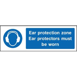 Picture of "Ear Protectors Zone-Ear Protectors Must Be Worn" Sign 
