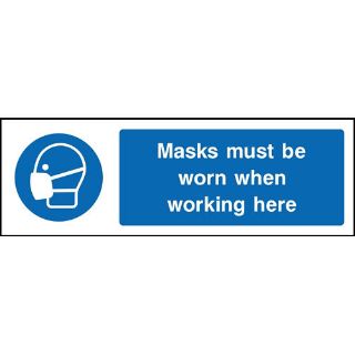 Picture of "Masks Must Be Worn When Working Here" Sign 