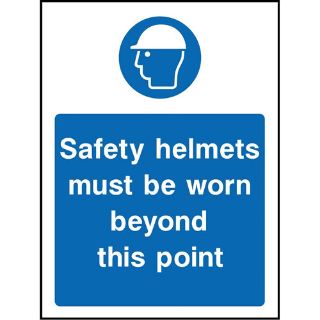 Picture of "Safety Helmets Must Be Worn Beyond This Point" Sign 