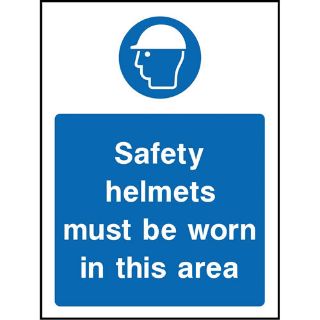 Picture of "Safety Helmets Must Be Worn In This Area" Sign 