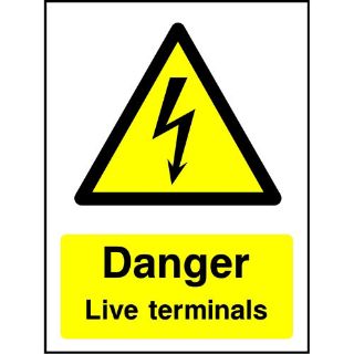 Picture of "Danger Live Terminals" Sign 