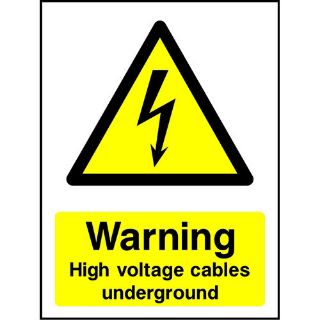 Picture of "Danger-High Voltage Cables Underground" Sign 