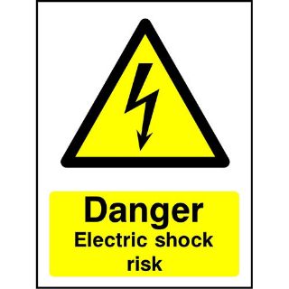 Picture of "Danger-Electric Shock Risk" Sign 