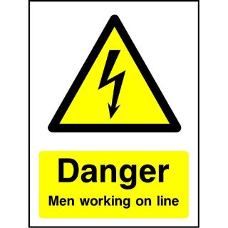 Picture of "Danger Men Working On The Line" Sign 