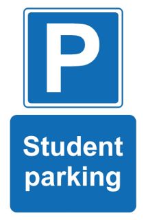 Picture of Student Parking Sign