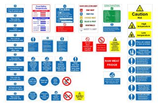 Kitchen Safety Signs Full Pack, Health and safety signs pack