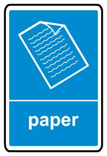 Paper Recycling Sign, KPCM Health and Safety Signs