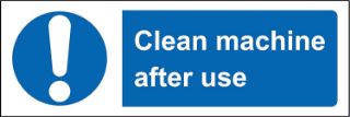 Picture of Clean machine after use Safety sign - Self adhesive 150mmm x 50mm