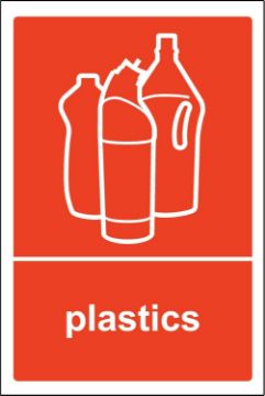 Picture of Recycling bin Sticker Plastics - Self Adhesive Label