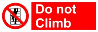 Picture of Do Not Climb sign - Self adhesive sticker 150mm x 50mm