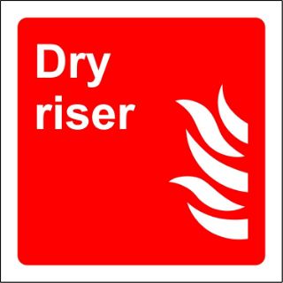 Picture of Dry riser fire Safety sign - Self adhesive sticker 100mm x 100mm