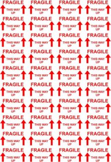 Picture of Fragile this way up packing sign/labels 50mm x 28mm - Self adhesive stickers (320)