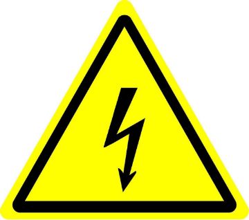 Picture of ISO Safety Label Sign - International Warning, Electricity Symbol - Self Adhesive Sticker 100mm Diameter
