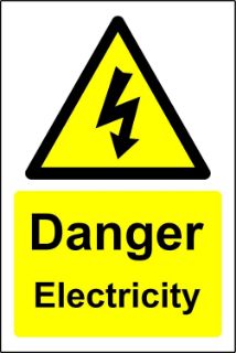 Picture of Warning signs Danger electricity Safety sign - Self adhesive sticker 200mm x 150mm