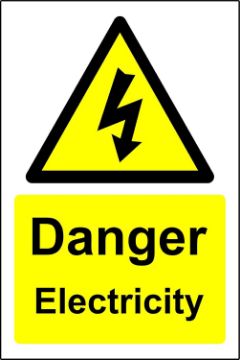 Picture of Warning signs Danger electricity Safety sign - Self adhesive sticker 200mm x 150mm